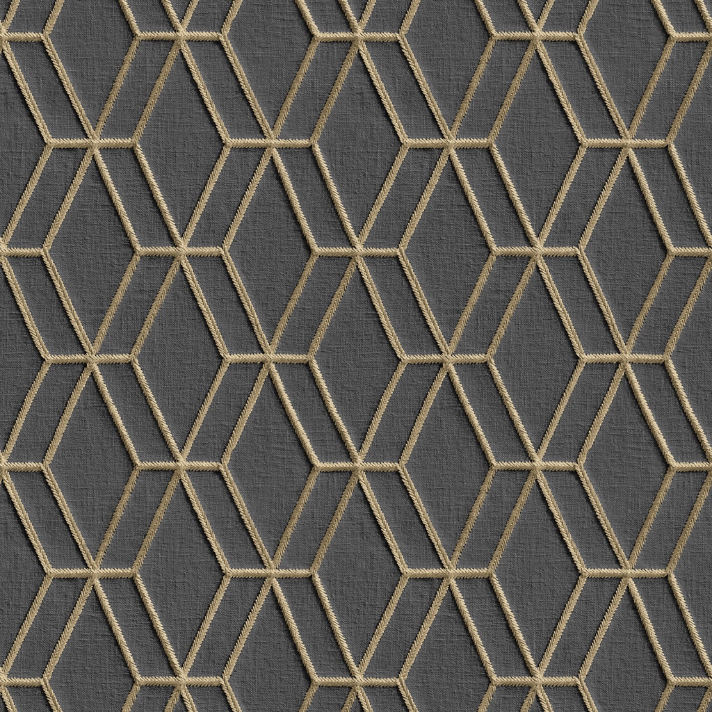 Behang Wallstitch/BS1 hexagonal black