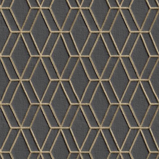 [38DE120066] Behang Wallstitch/BS1 hexagonal black
